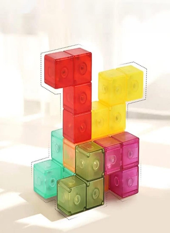 Qwick Click Magnetic Cube Building Blocks for Kids, 7 Multi Shapes DIY Puzzle Toy Set, Educational STEM Learning Construction Kit, Stress Relief & Creative Play Toy for Children & Adults - Image 3